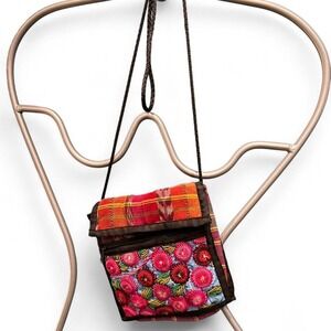Small boho patchwork satchel/crossbody approx 6in long (acc1)
